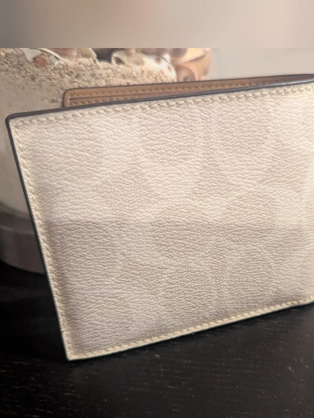 COACH 3-In-1 Wallet Signature Canvas Trompe L'oeil Print Chalk